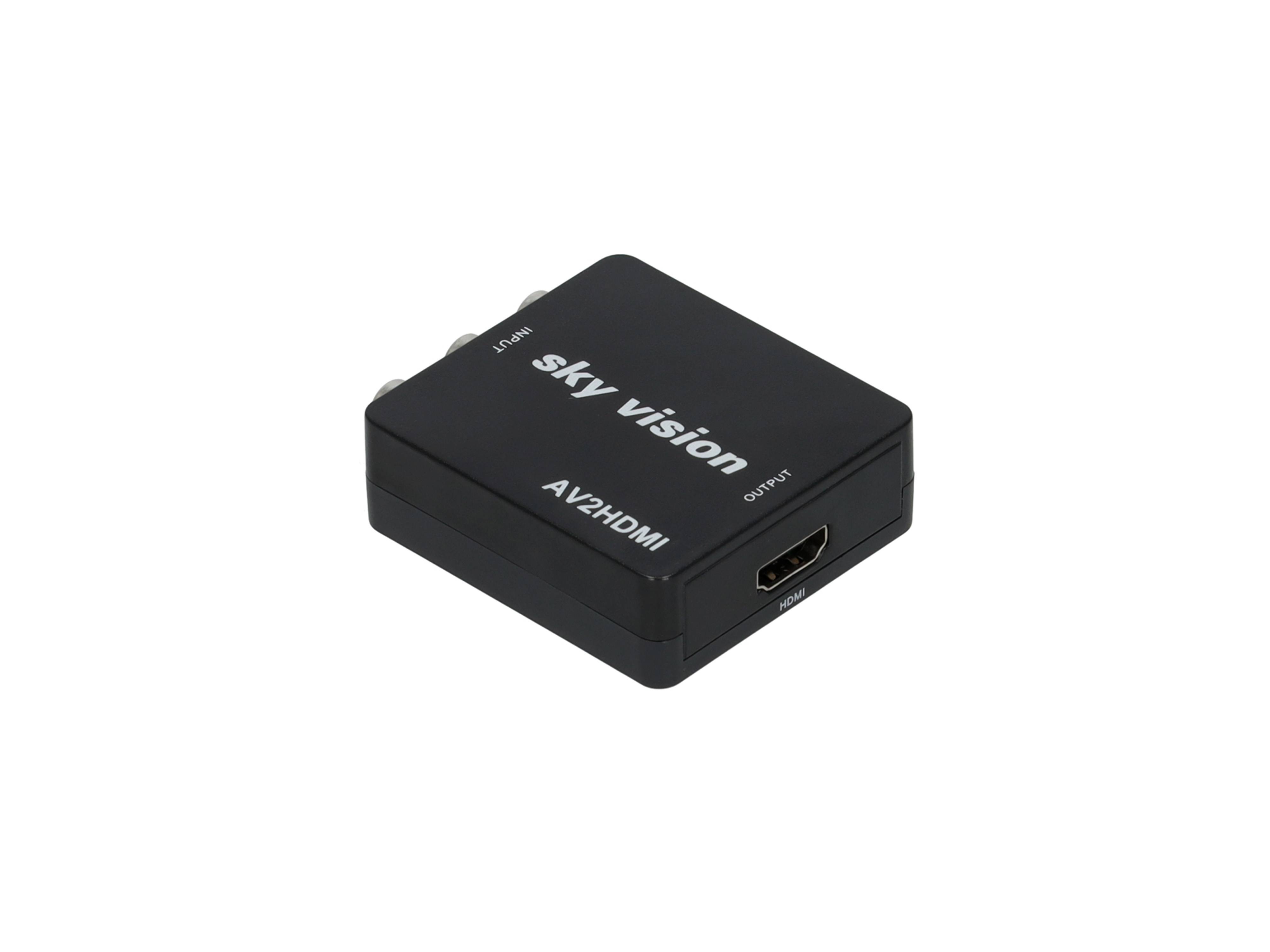 sky vision RCA (Audio L+R und Video) zu HDMI Konverter, PAL, NTSC, schwarz