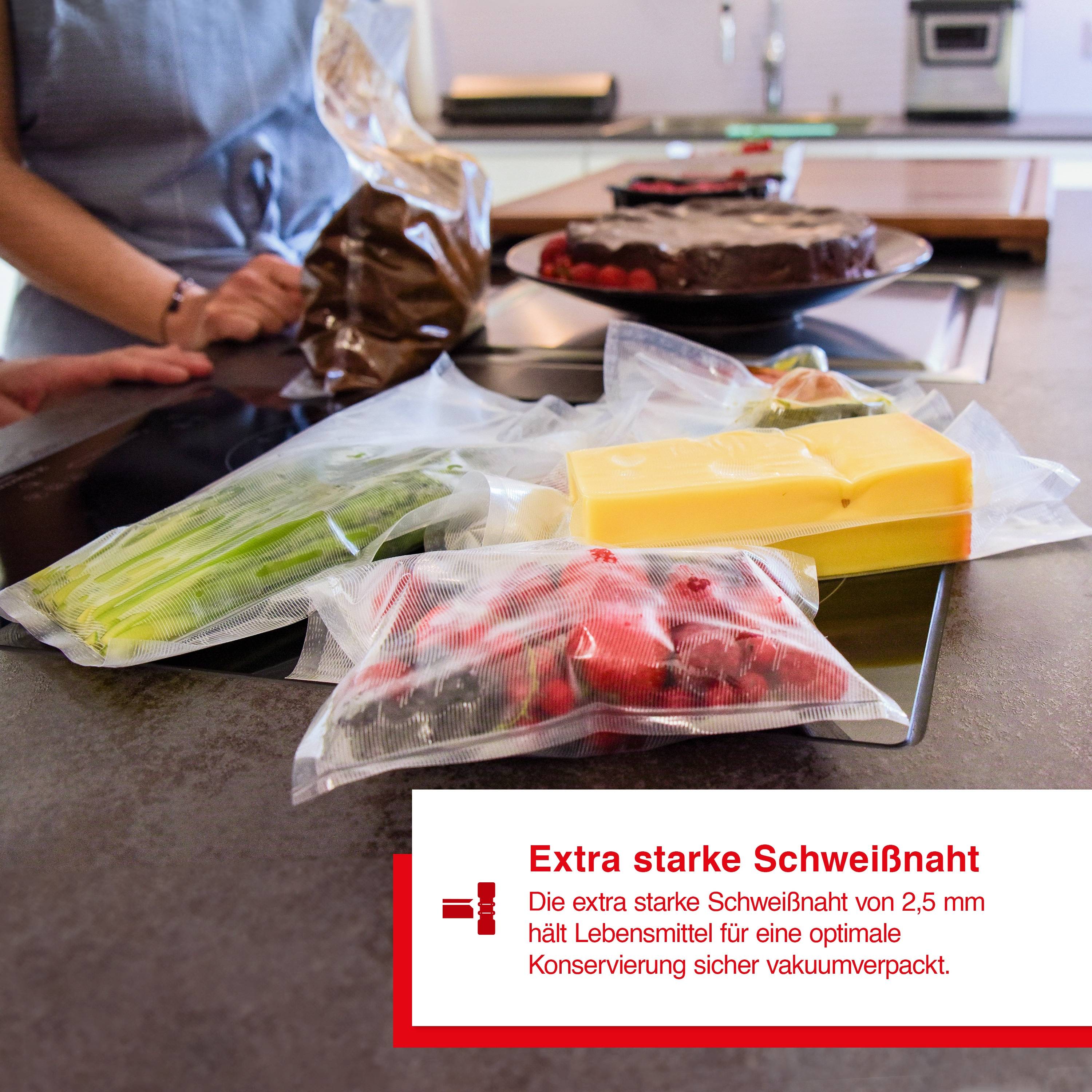 Solis Vakuumiergerät mit Marinierfunktion, Set inkl. 60 Beutel & 4 Rollen