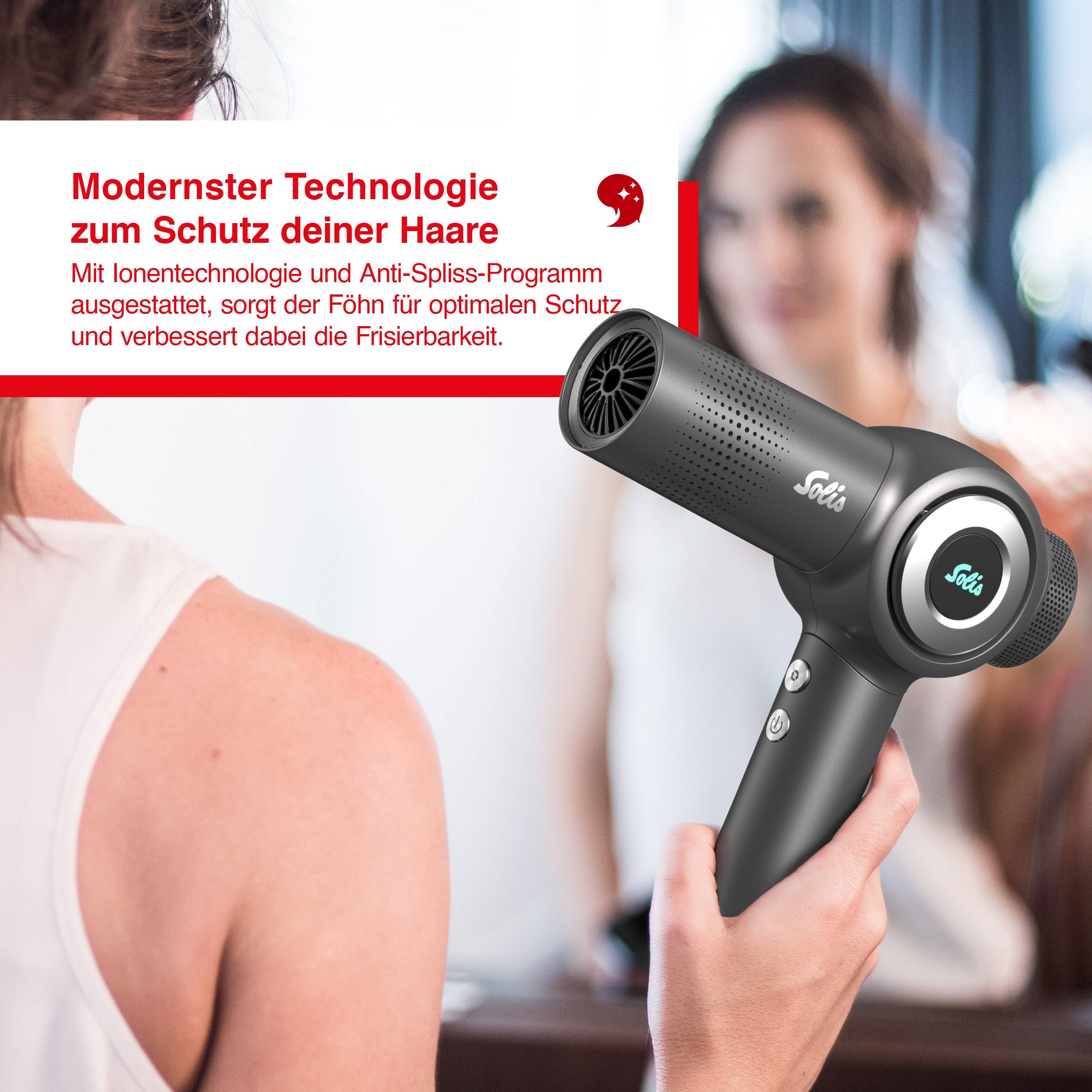 Solis Haartrockner Airvolution, Ionen, 4 Programme, hohe Trockenleistung