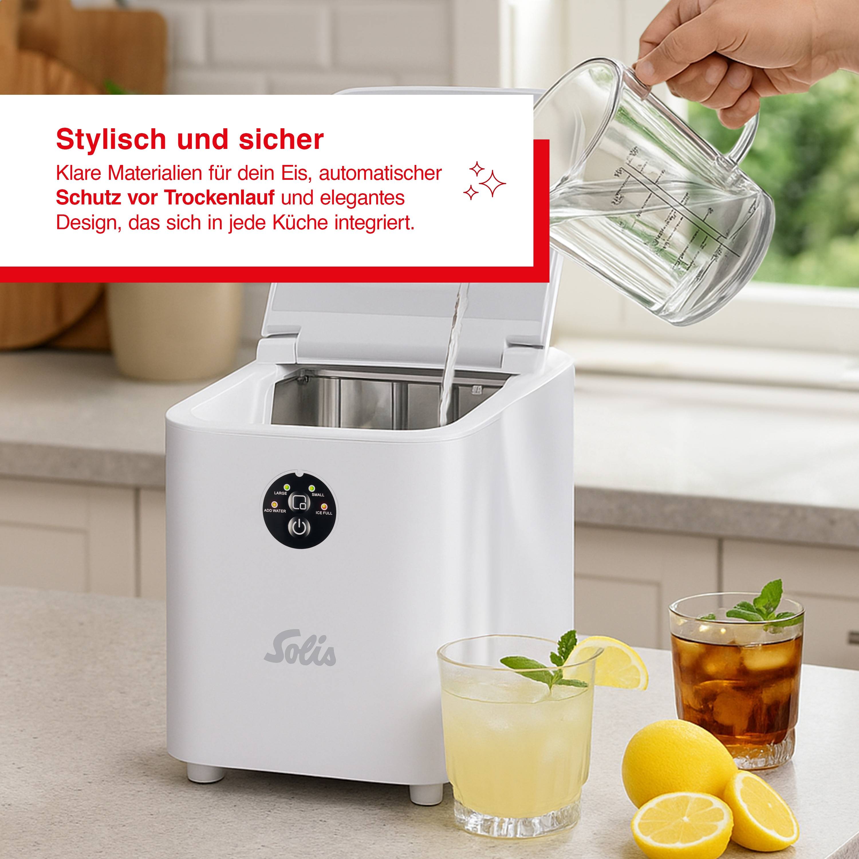 Solis Eiswürfelmaschine, Ice Cube Express, 1L Volumen, 8 Eiswürfel in 10 Minuten