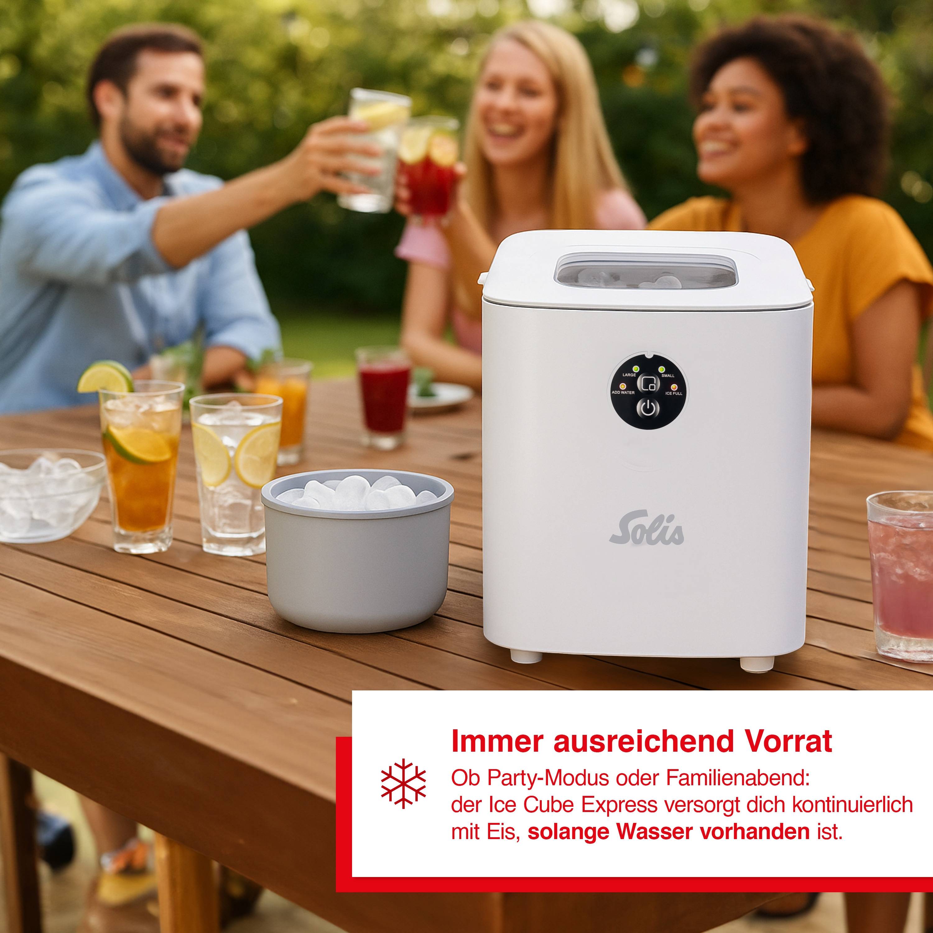 Solis Eiswürfelmaschine, Ice Cube Express, 1L Volumen, 8 Eiswürfel in 10 Minuten