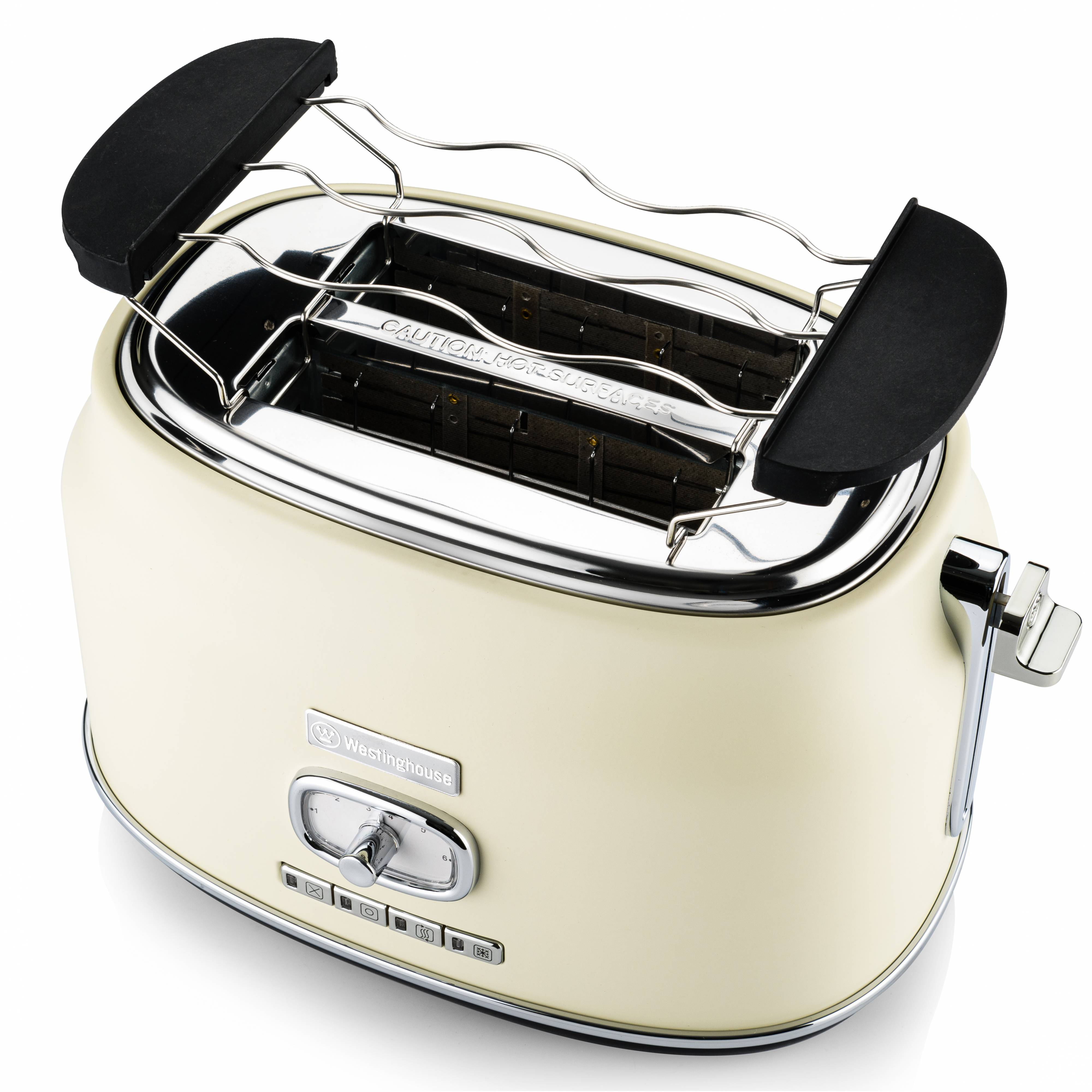Westinghouse Retro Set, 2-Schlitz Toaster, Wasserkocher, Stabmixer, cremeweiß