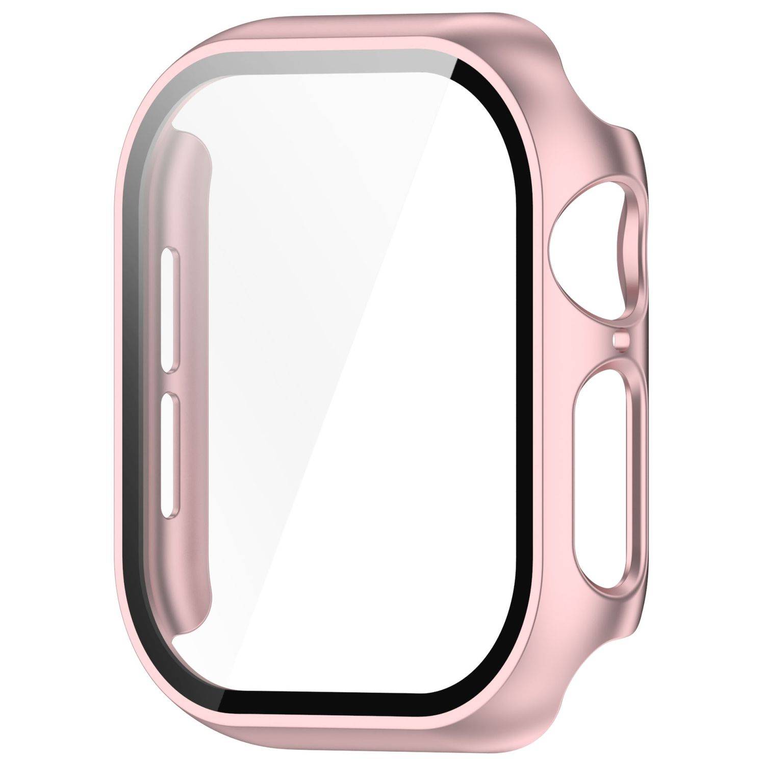 Für Apple Watch Series 10 42mm Kunststoff Hülle + Hart Glas Rose Gold