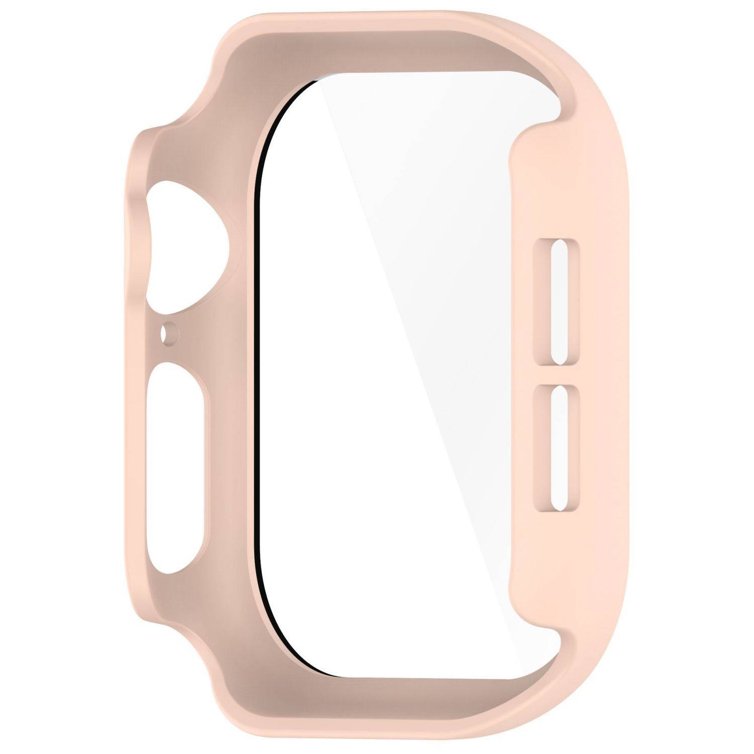 Für Apple Watch Series 10 42mm Kunststoff PC Smart Watch Hülle + Schutz Hart Glas Rosa