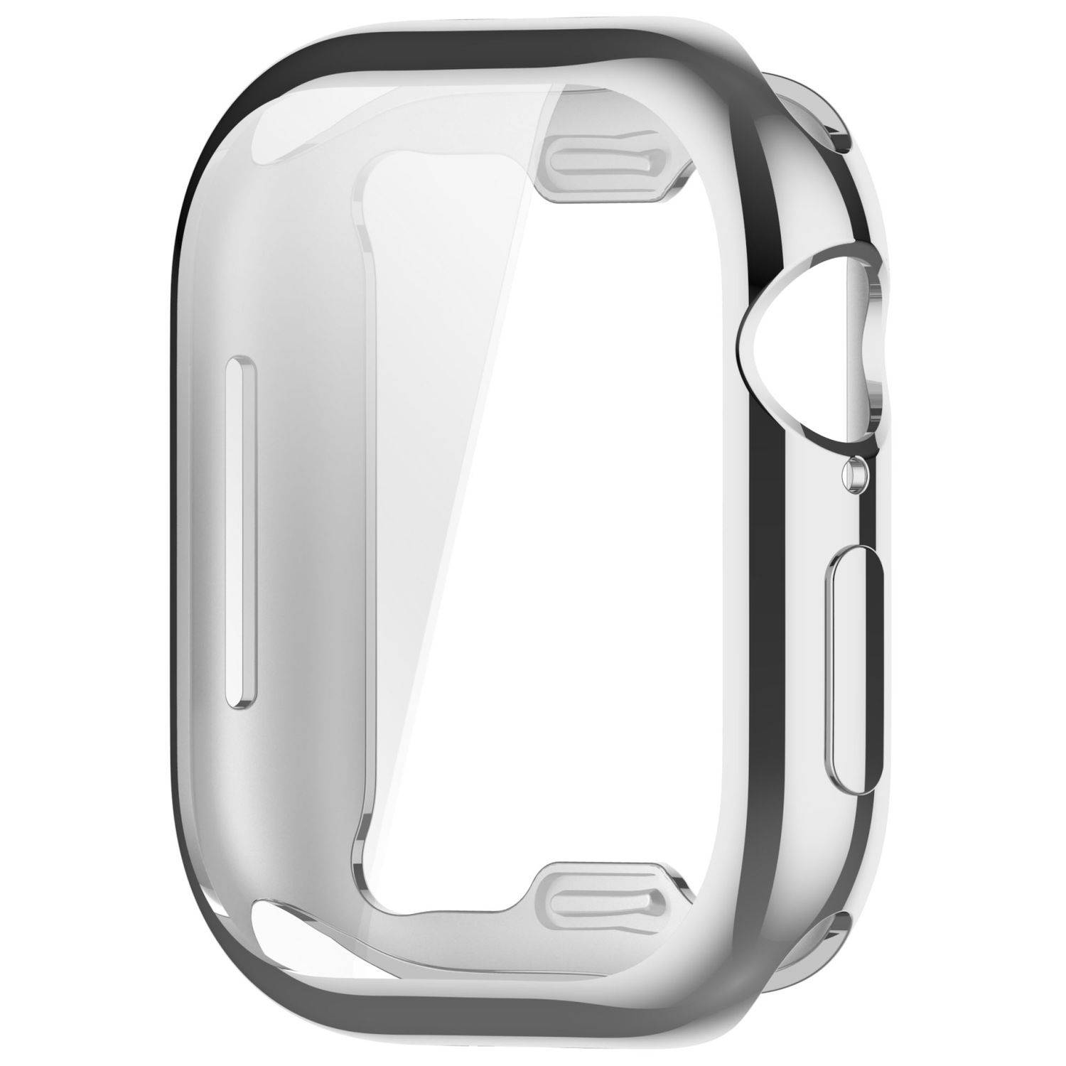 Für Apple Watch Series 11 / 10 46mm Full Cover Soft TPU All Inclusive Smart Case Schutz Hülle Silber