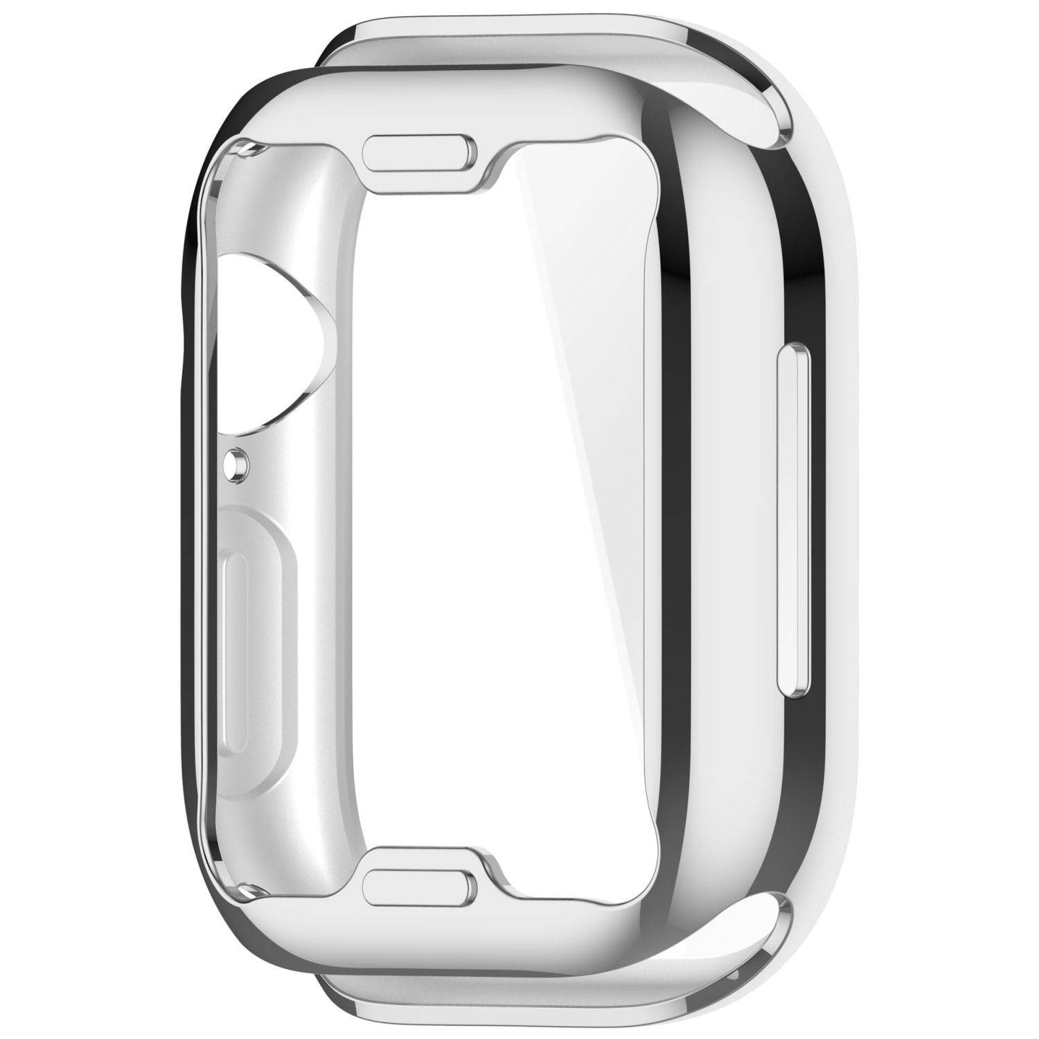 Für Apple Watch Series 11 / 10 46mm Full Cover Soft TPU All Inclusive Smart Case Schutz Hülle Silber