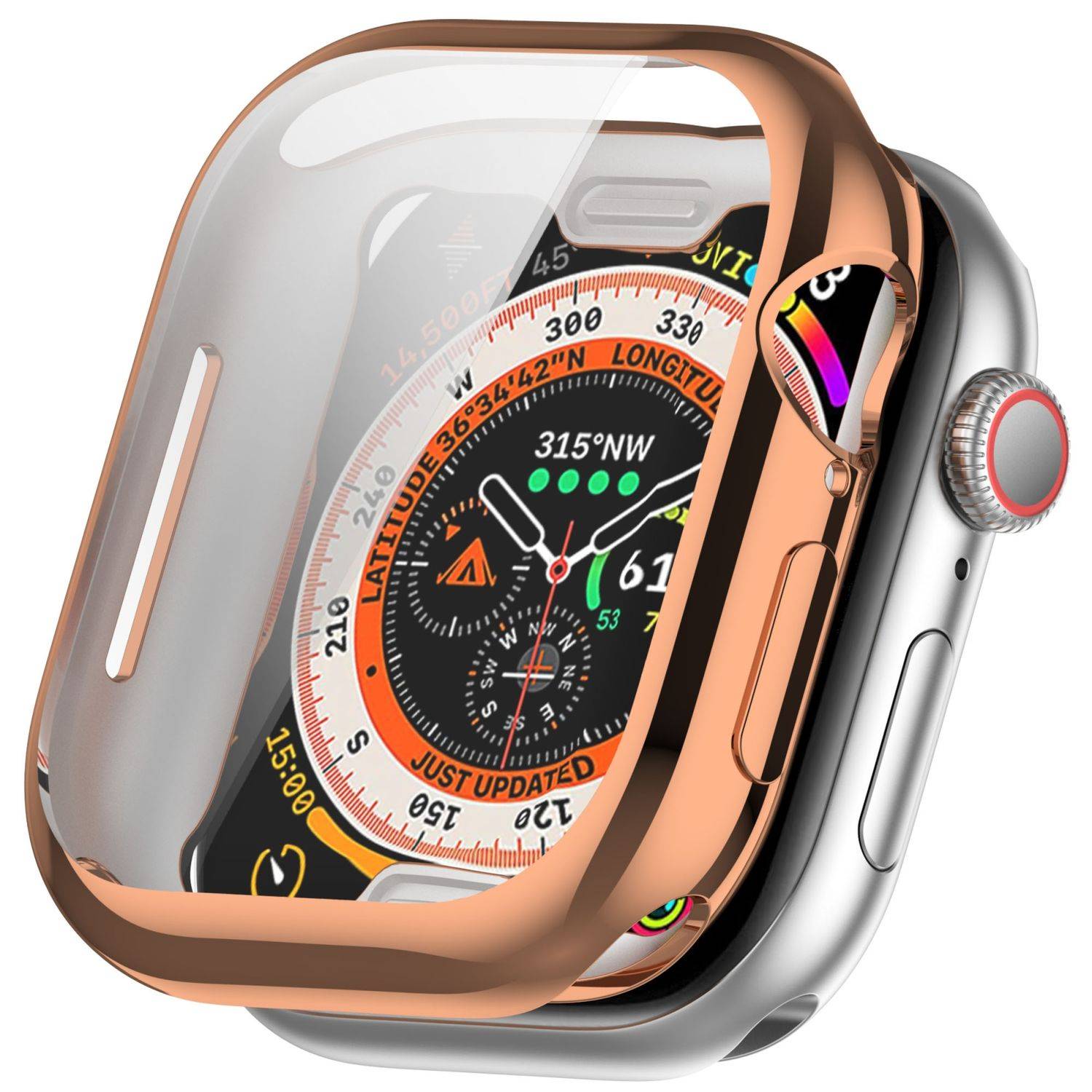 Für Apple Watch Series 10 46mm Full Cover Soft TPU All Inclusive Smart Case Schutz Hülle Rose Gold