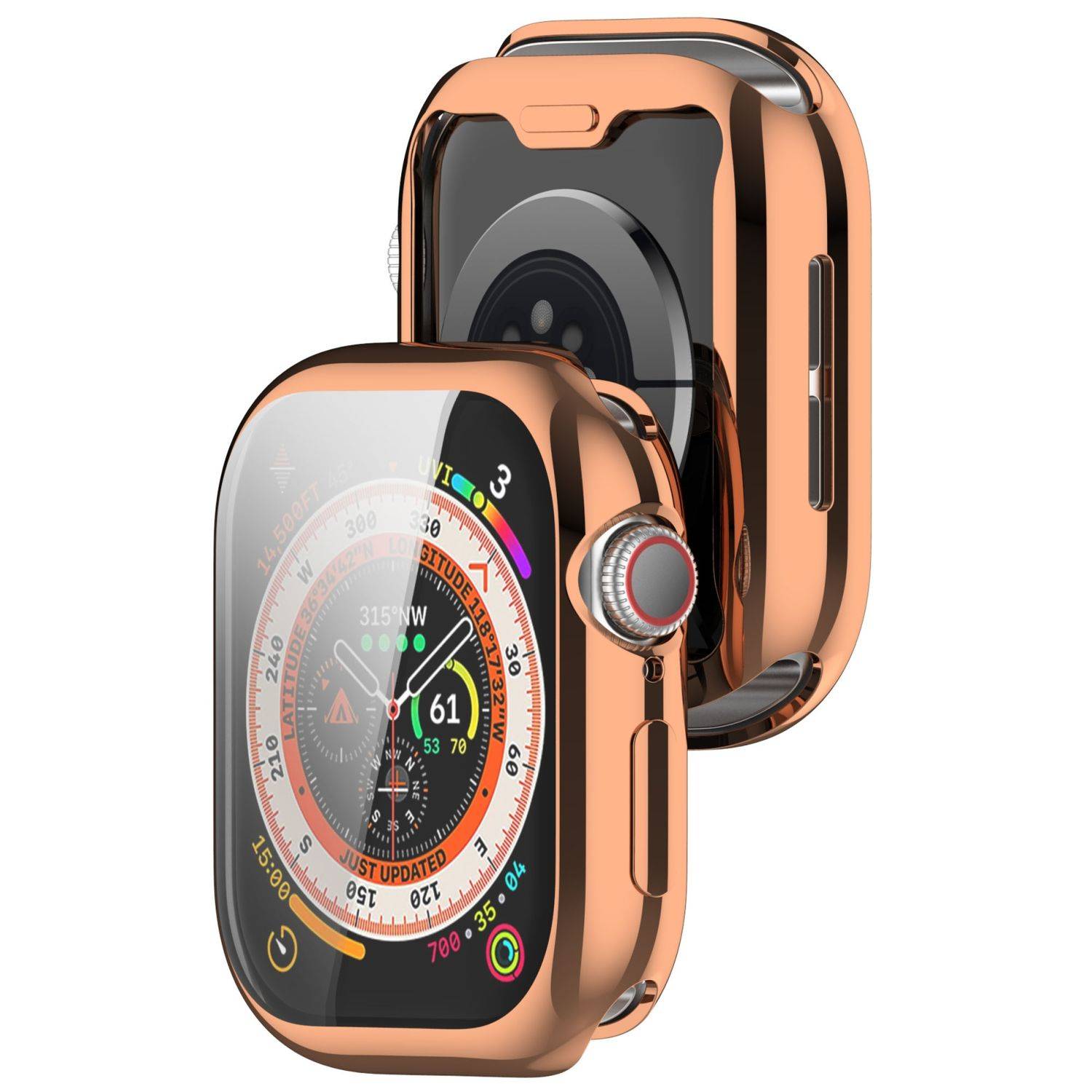 Für Apple Watch Series 10 46mm Full Cover Soft TPU All Inclusive Smart Case Schutz Hülle Rose Gold