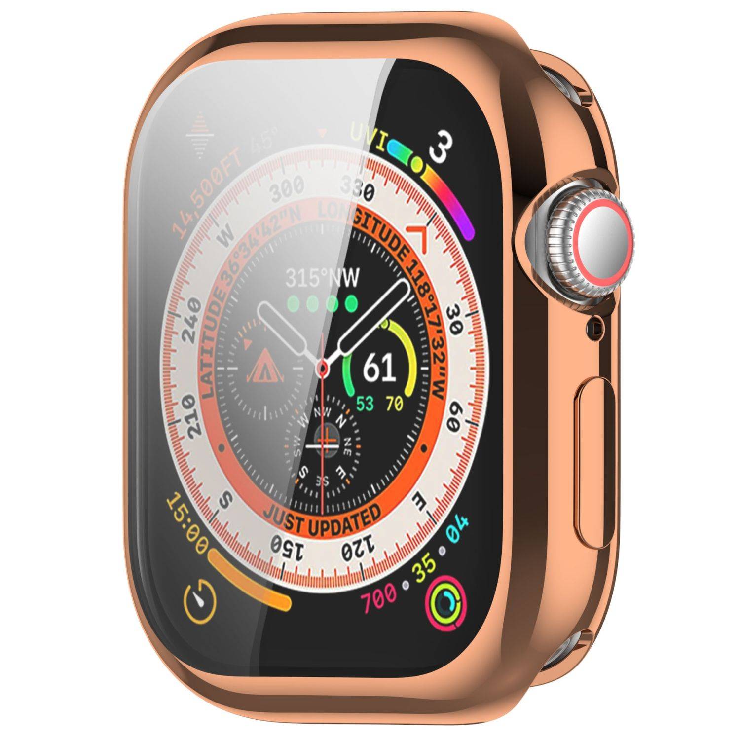 Für Apple Watch Series 10 46mm Full Cover Soft TPU All Inclusive Smart Case Schutz Hülle Rose Gold
