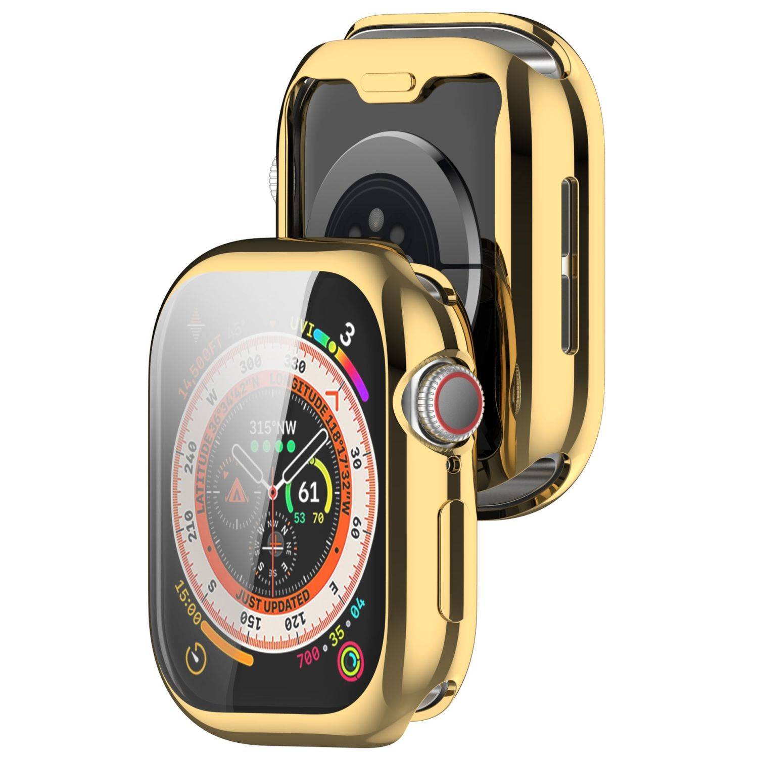 Für Apple Watch Series 10 42mm Full Cover Soft TPU All Inclusive Smart Case Schutz Hülle Gold