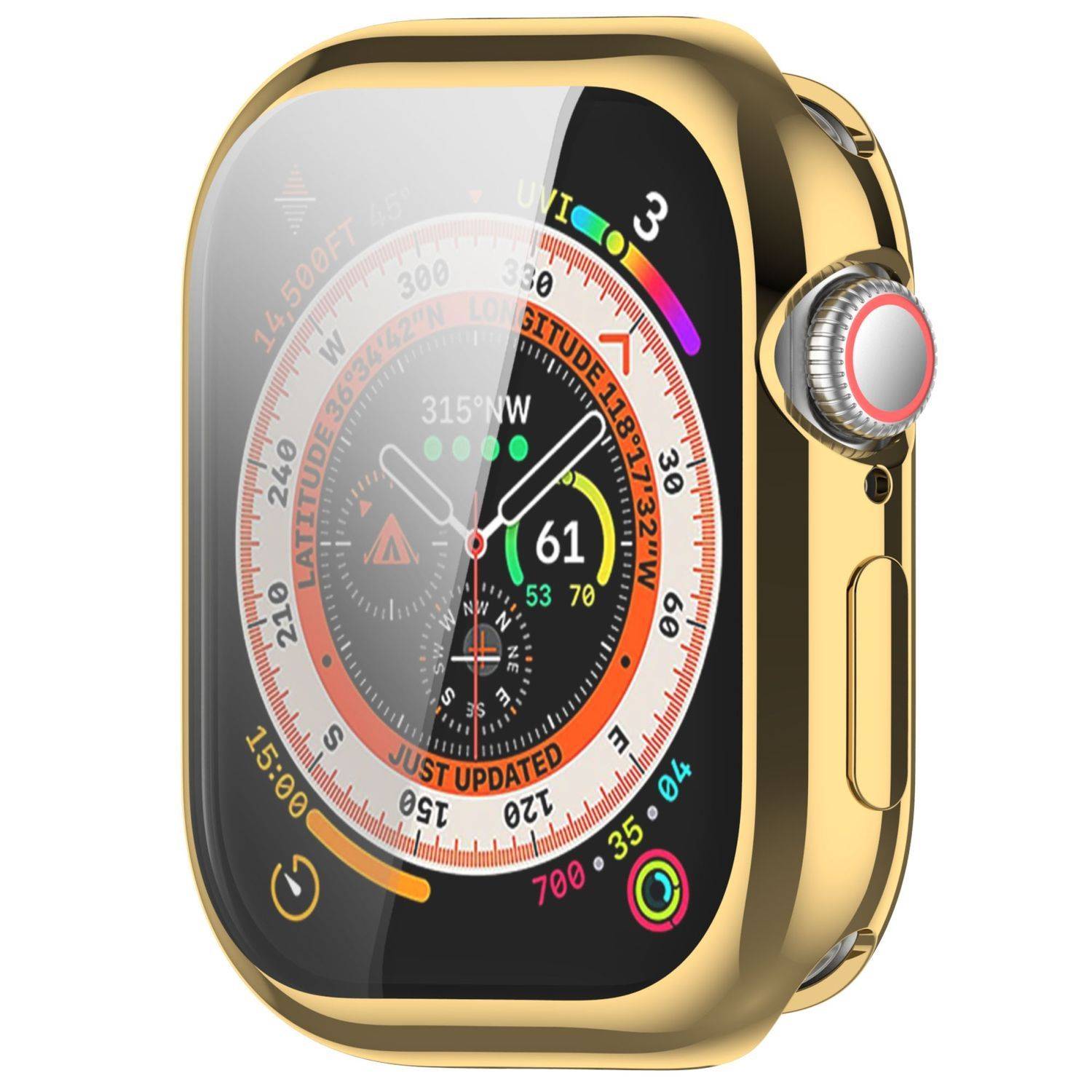 Für Apple Watch Series 10 46mm Full Cover Soft TPU All Inclusive Smart Case Schutz Hülle Gold