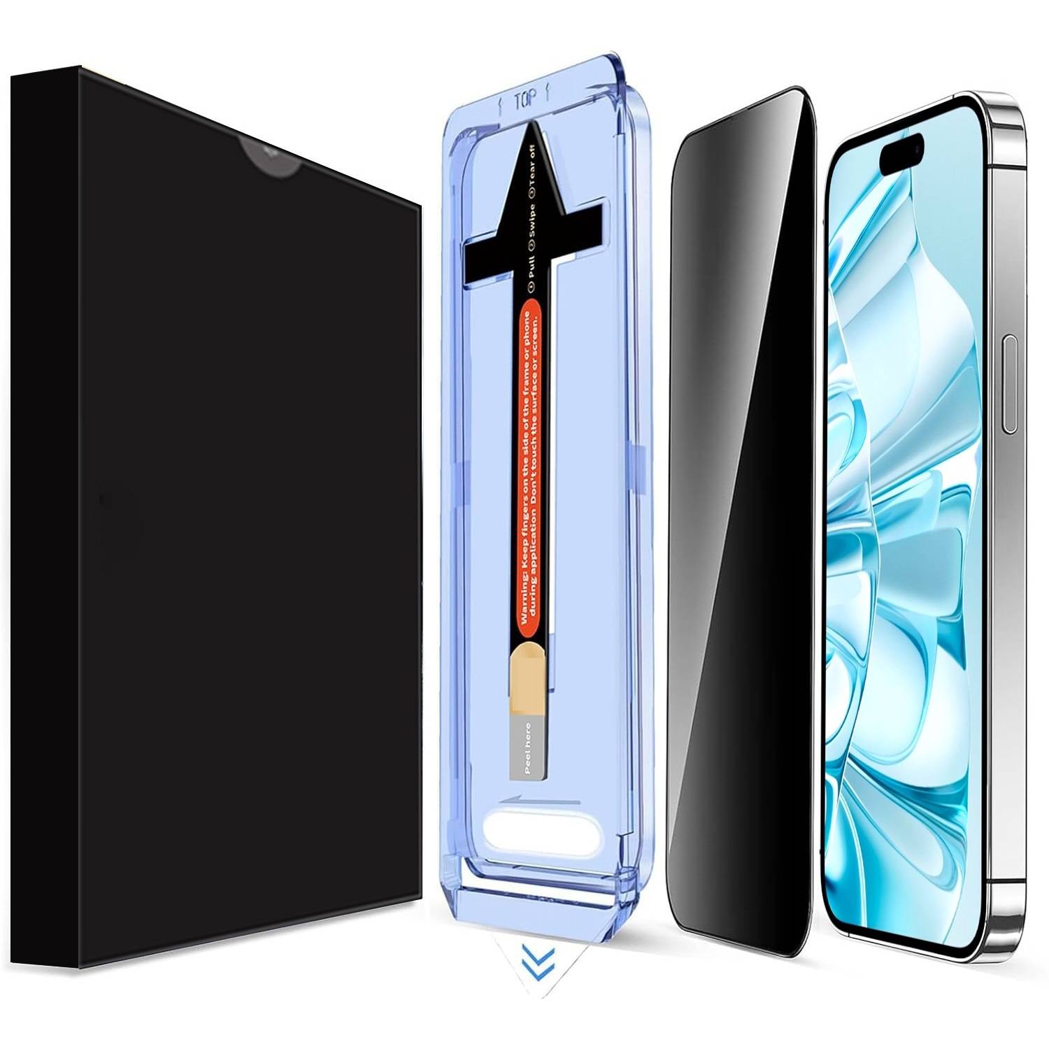 Kopie von 1x Anti-Spy 9H Panzerglas für iPhone 16 MagixBox Staubfreie Installation echtes Tempered Glass Panzerhartglas Schutzglas Displayschutz Sch