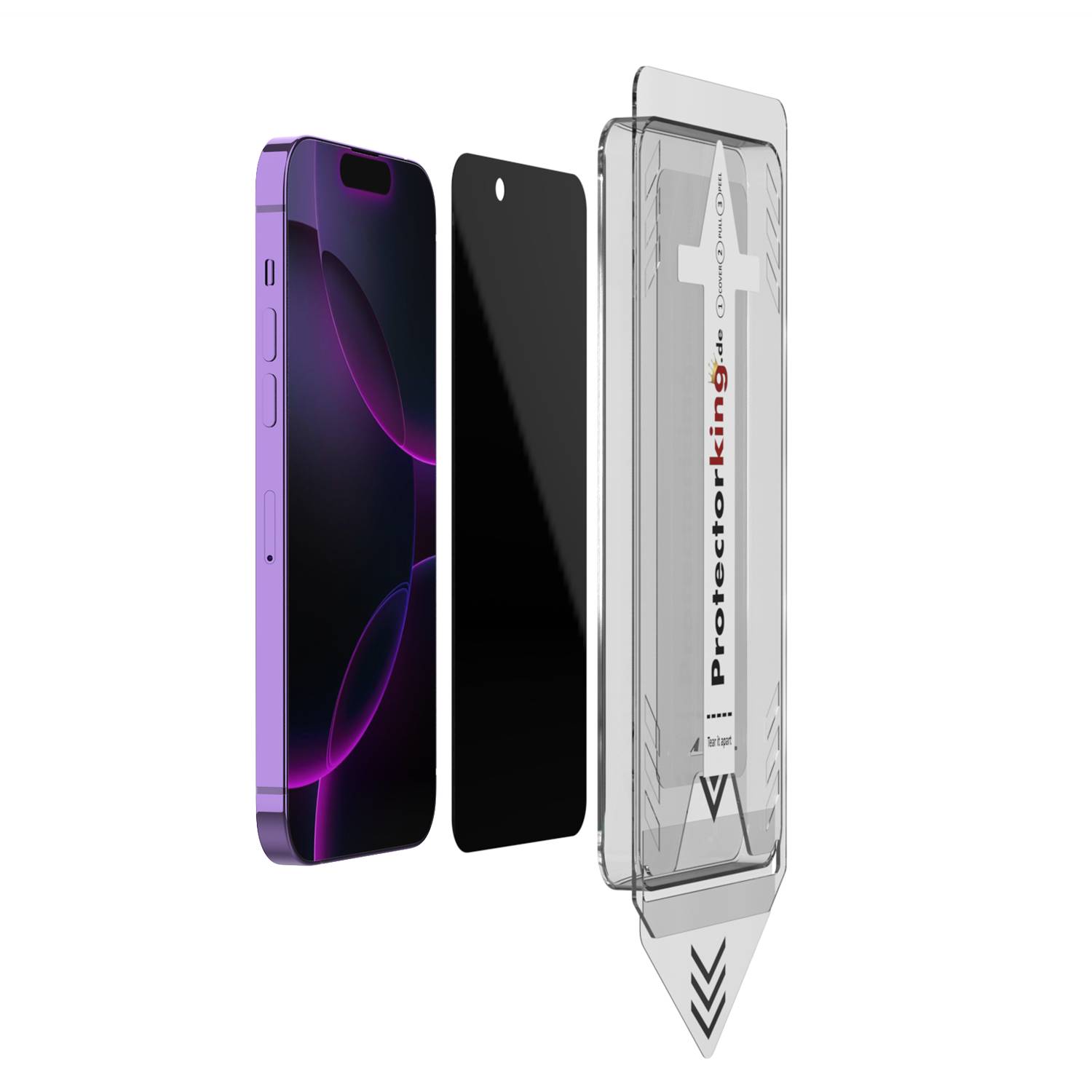 1x Blickschutz 9H Panzerglas für iPhone 12 3D KLAR PRIVACY ANTI-SPY Staubfreie Installation echtes Tempered Panzerhartglas Schutzglas Displayschutz