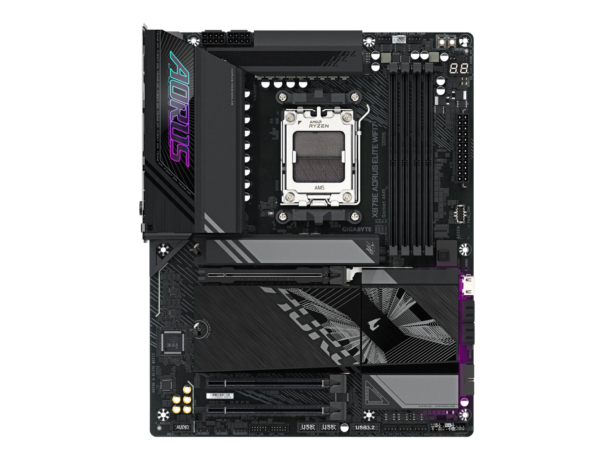 Gigabyte AORUS X870E ELITE WIFI7 - Motherboard - ATX - Socket AM5 - AMD X870E Chipsatz - USB-C 3.2 Gen 2x2, USB4, USB 3.2 Gen 1, USB 3.2 Gen 2