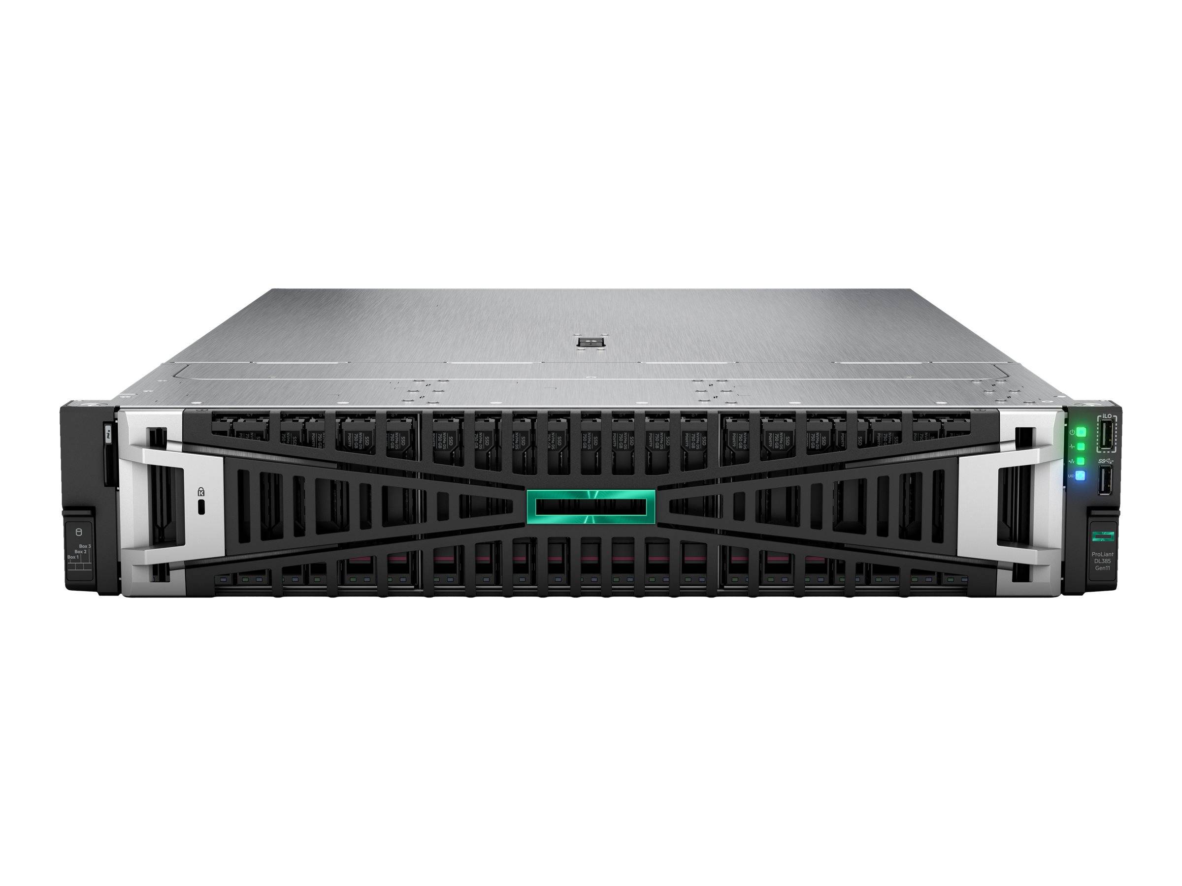 HPE ProLiant DL385 Gen11 - Server - Rack-Montage - 2U - zweiweg - 1 x EPYC 9124 / 3 GHz - RAM 64 GB - SATA/SAS/NVMe - Ho