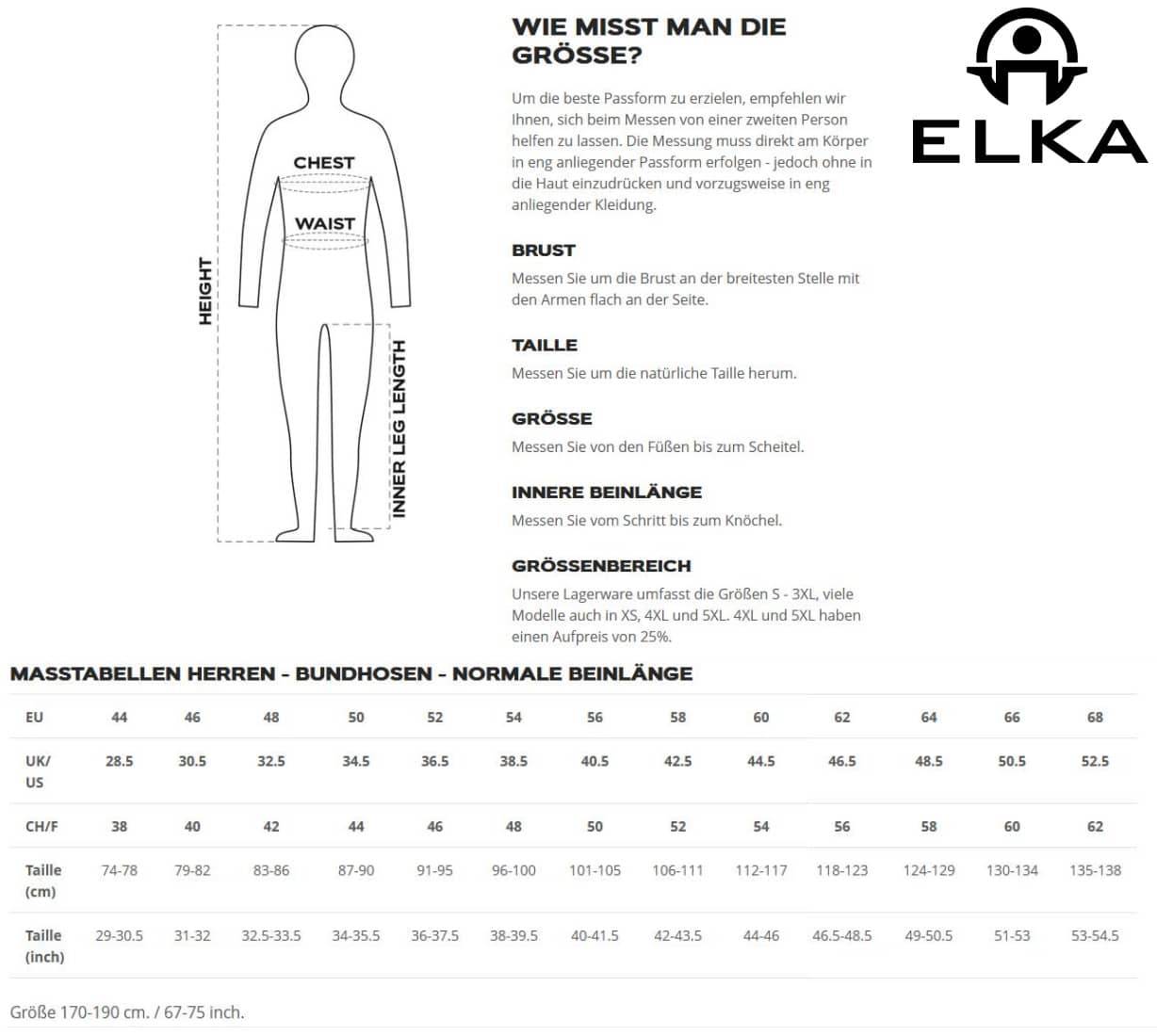 ELKA Visible Xtreme Recycelt Arbeitshosen Stretch Bundhose Wasserabweisend 282404R Größe:50 Warnorange/Schwarz