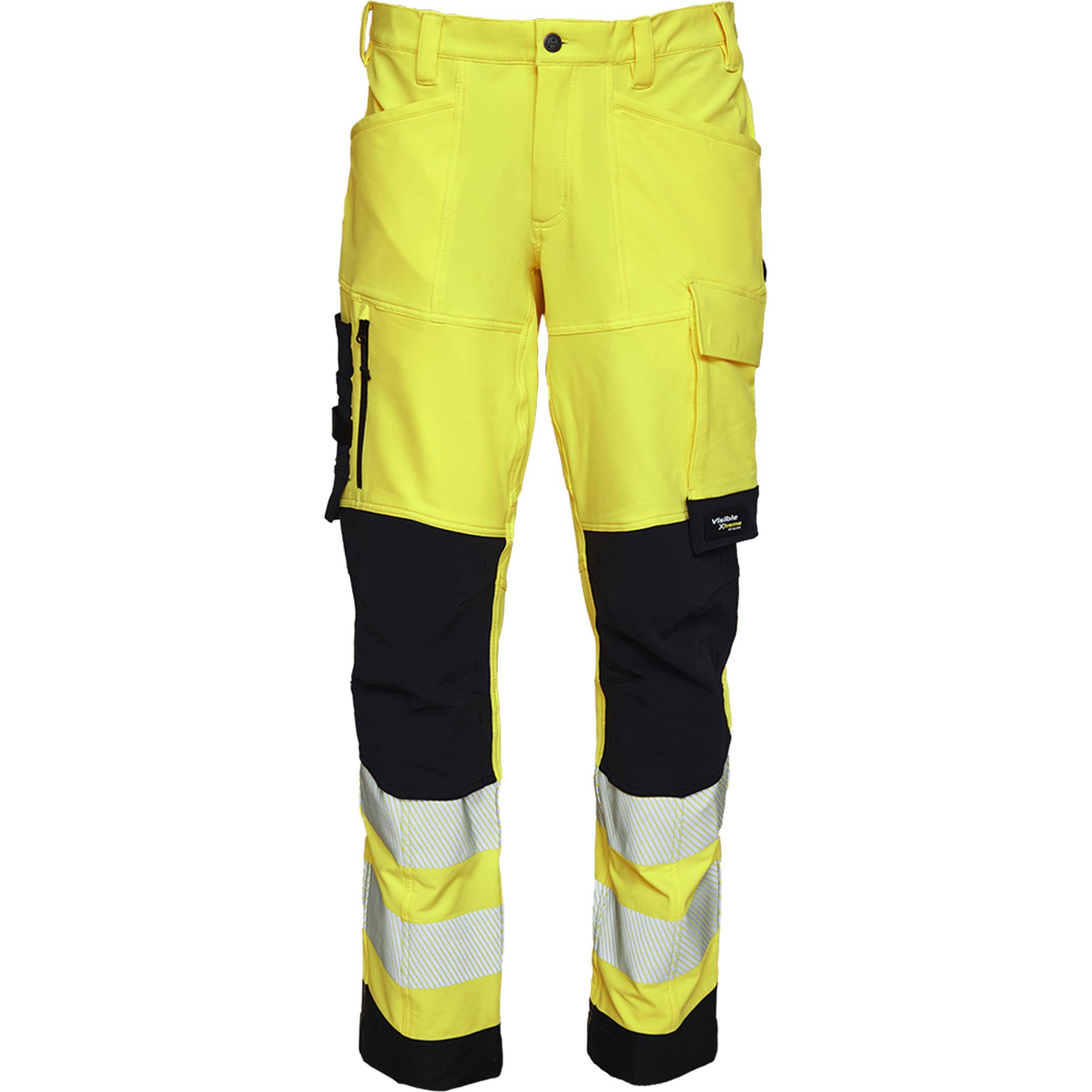 ELKA Visible Xtreme Recycelt Arbeitshosen Stretch Bundhose Wasserabweisend 282404R Größe:44 Warngelb/Schwarz