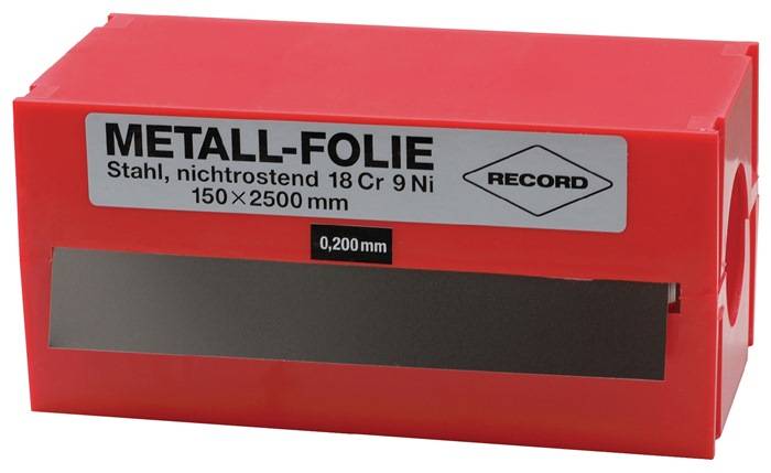 Metallfolie D.0,500mm VA 1.4301 L.2500mm B.150mm RECORD
