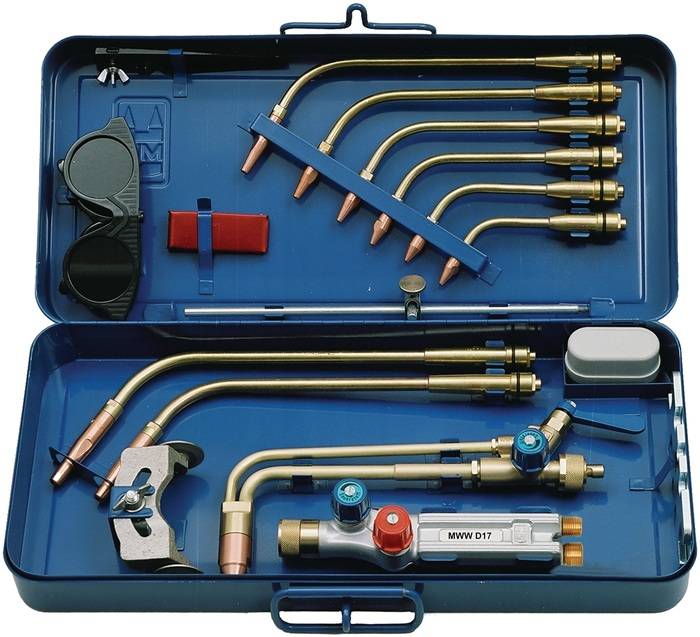 Schweiß- u.Schneidgarnitur UAG D17 6 Schweißeinsätze 0,5-14mm Schneidb.5-100mm