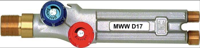 Griffstück Druckguss-Messing W 21,4x20 Gg 17mm MWW