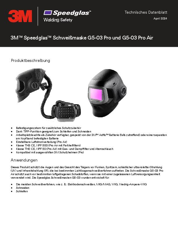 Schweißerschutzhelm G5-03 Pro natural Color,NC 73x107mm 3M