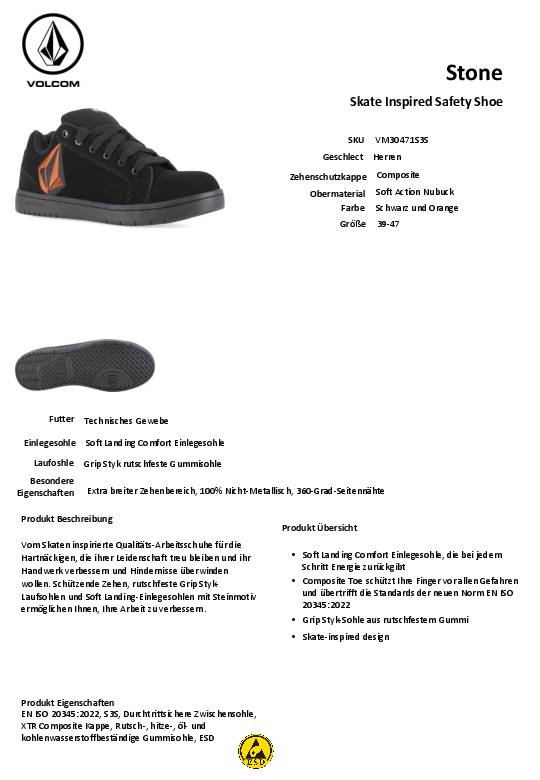 Sicherheitsschuh Stone Gr.40 W.11 schwarz S3S ESD EN20345
