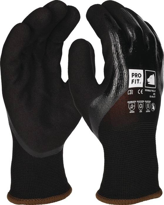 Kälteschutzhandschuh Double Tril Gr.9 schwarz/schwarz EN 388,EN 511,EN 407