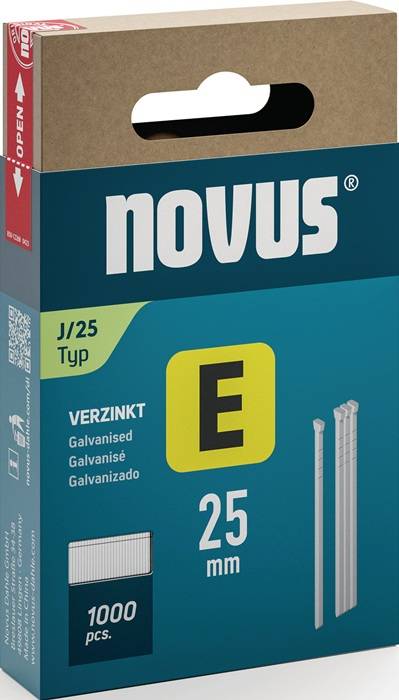 Nägel E Typ J L.25mm Draht-B.1,2mm m.Kopf 1000 St.NOVUS