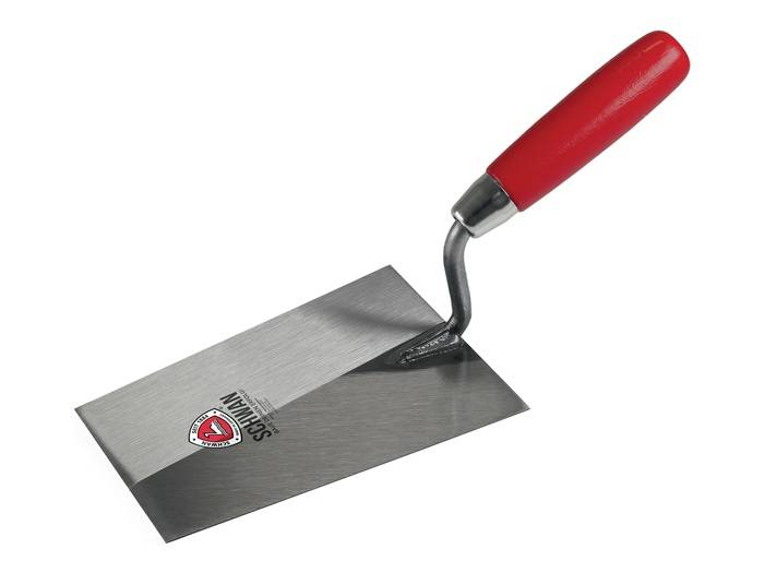 Tiroler Maurerkelle L.180mm B.125mm m.Buchenholzheft,S-Hals STA SCHWAN