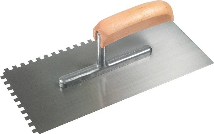 Glättekelle L.280mm B.130mm Zahn 6x6mm SCHWAN