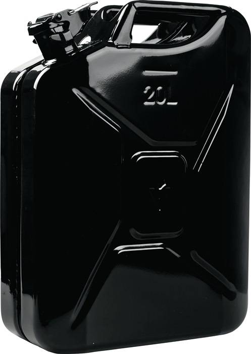 Kraftstoffkanister 20l Schwarz RAL 9005 Stahlbl.0,9mm L345xB165xH470mm VALPRO