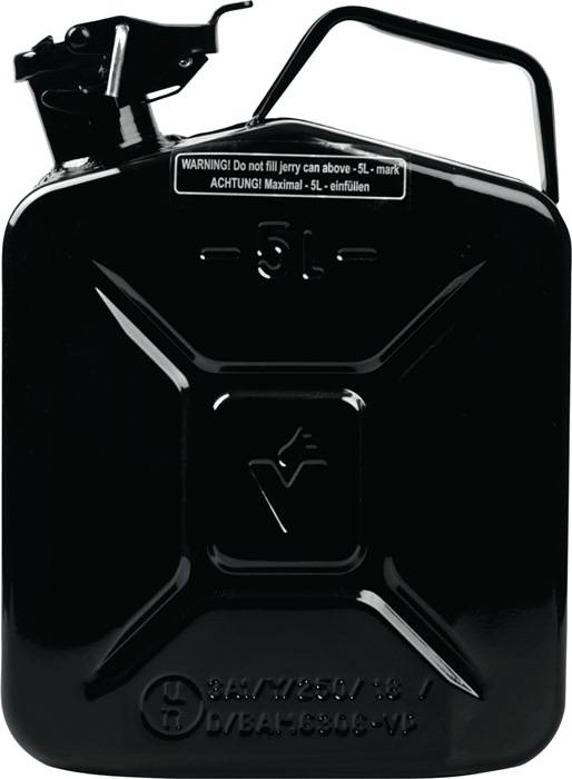 Kraftstoffkanister 5l Schwarz RAL 9005 Stahlbl.0,9mm L230xB120xH310mm VALPRO