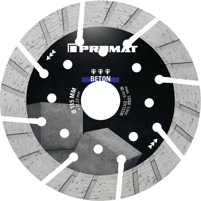 Diamanttrennscheibe Univ.BETON PRO D.115mm Bohr.22,23mm Seg.-H.15mm Seg.-S.2,4mm