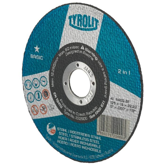 Trennscheibe BASIC D125x2,5mm ger.2in1 Bohr.22,23mm TYROLIT