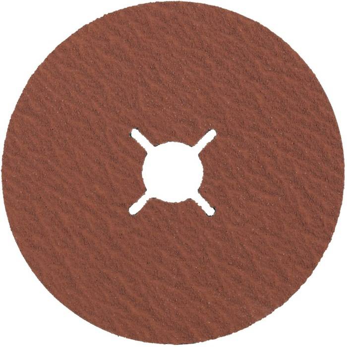 Schleiffaserscheibe mit zentraler Bohrung für Schleif- und Oberflächenbearbeitungsanwendungen.