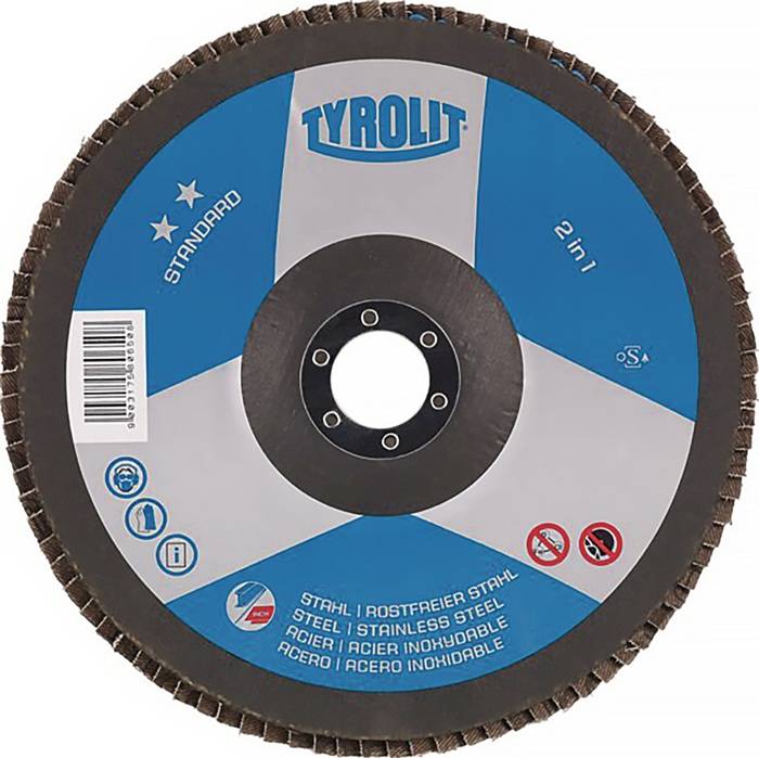 Fächerscheibe STANDARD D.125mm K.80 kon.Stahl,VA ZA-ZK