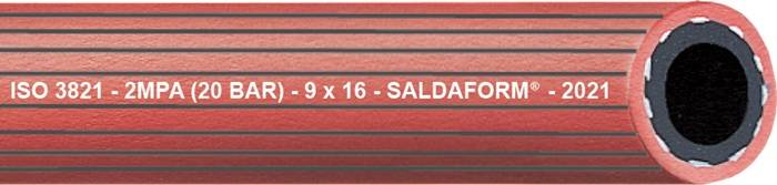 Acetylenschlauch SALDAFORM®/ROT ID 8mm Wandst.3,5mm AD 15,0mm