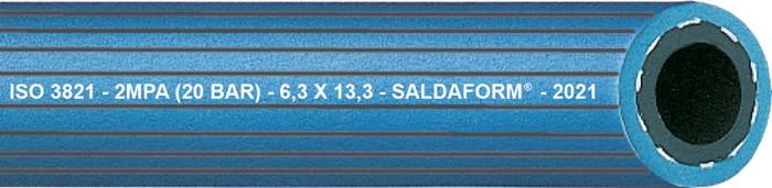 Sauerstoffschl.SALDAFORM®/BLAU ID6,3mm Wandst.3,5mm gerieft AD13,3mm L.50m