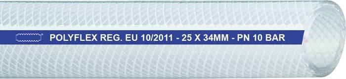 Druckluftschlauch POLYFLEX ID 38,0mm AD 48,0mm L.50m Transparent Wandst.5,0mm