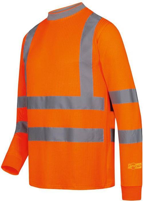 Warnschutz-Langarm-T-Shirt NEVIO Gr.L orange SAFESTYLE