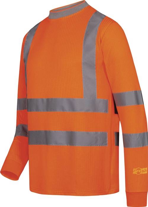Warnschutz-Langarm-T-Shirt NEVIO Gr.XXL orange SAFESTYLE