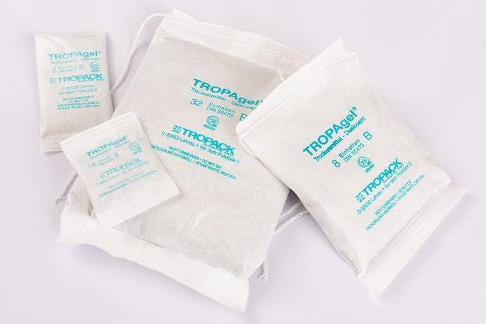 Trockenmittelbeutel nach DIN 55473 Maße 40x65 mm weiß TRANSPAK