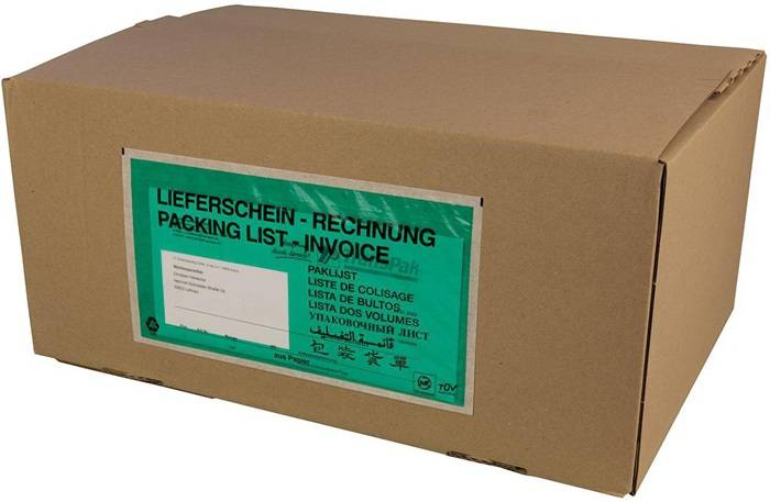 Dokumententaschen Maße 240x131mm 100% Papier grün TRANSPAK