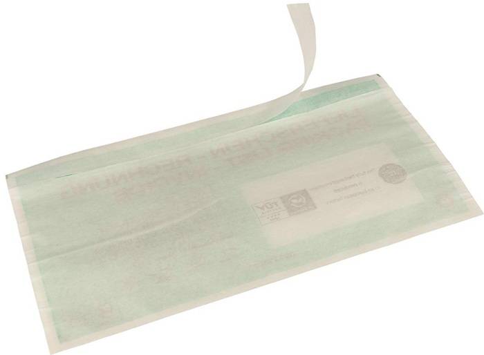 Dokumententaschen Maße 240x131mm 100% Papier grün TRANSPAK