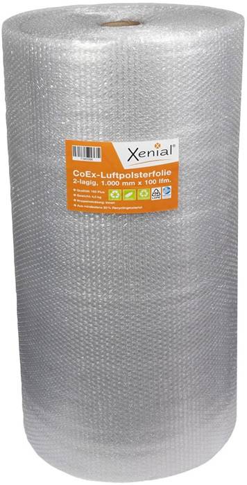 Luftpolsterfolie Breite 1000mm Länge 100m 2-lagig grau