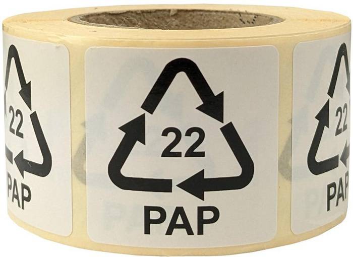 Etiketten f.Italien Maße 35x35mm Haftfolie weiß SK Aufdruck 22 PAP (Papier)