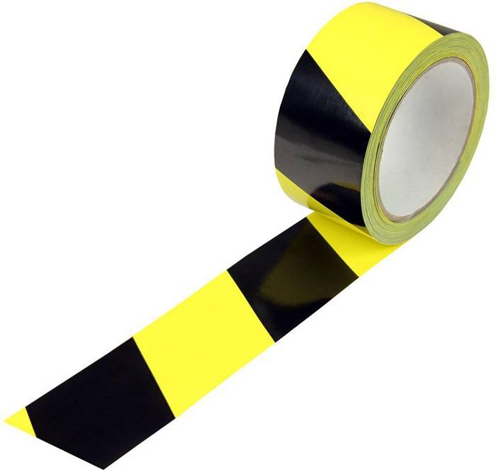 Kennzeichnungsband Breite 50mm Länge 66m Stärke 52µ PVC gelb/schwar