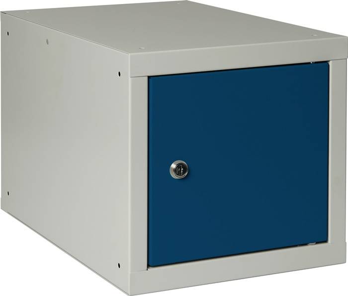 Schließfachschrank lichtgrau/enzianblau H450xB450xT450mm 1 Abt.