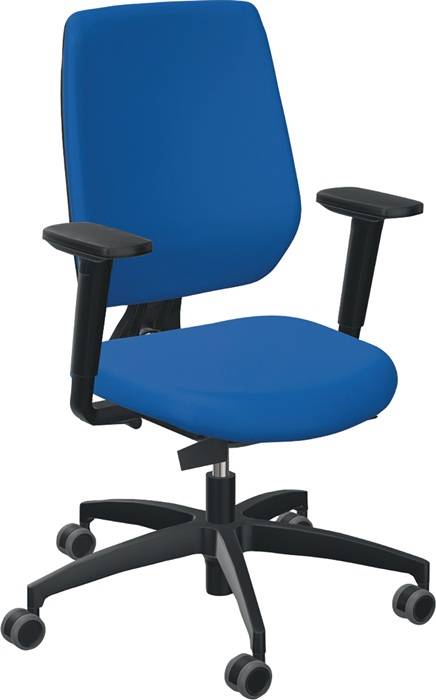 Bürodrehstuhl Synchrontechnik azurblau 390-510mm m.Armlehnen Trgf.110kg DAUPHIN