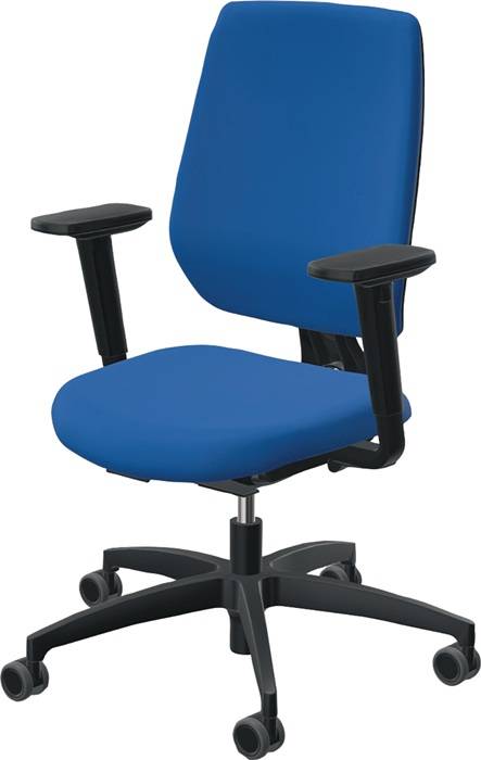 Bürodrehstuhl Synchrontechnik azurblau 390-510mm m.Armlehnen Trgf.110kg DAUPHIN